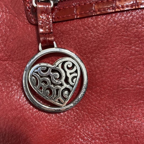 Brighton Red Shoulder Bag with Chain Detail - Picture 4 of 14